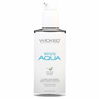 Wicked Simply Aqua Water Based Lubricant with Olive Leaf Extract 2.3oz