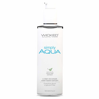 Wicked Simply Aqua Water Based Lubricant with Olive Leaf Extract 4oz
