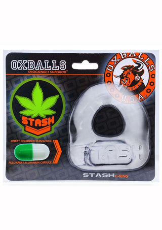 Oxballs - STASH Cockring w/ aluminum capsule insert - clear