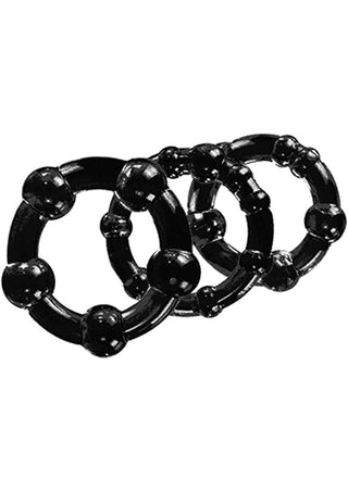 Stay Hard Beaded Cock Rings (3 Sizes) - Purple