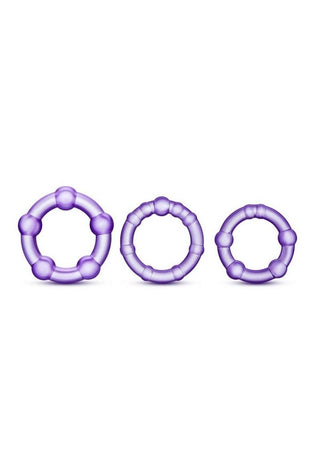 Stay Hard Beaded Cock Rings (3 Sizes) - Blue