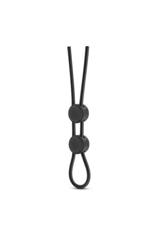 Stay Hard Silicone Double Loop Cock Ring Adjustable Cock Tie - Blue