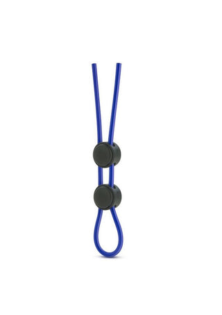 Stay Hard Silicone Double Loop Cock Ring Adjustable Cock Tie - Black