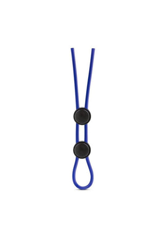 Stay Hard Silicone Double Loop Cock Ring Adjustable Cock Tie - Black