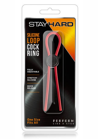 Stay Hard Silicone Loop Cock Ring Adjustable Cock Tie - Black