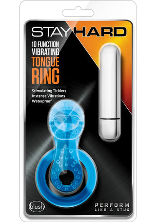 Stay Hard Vibrating Tongue Ring - Clear/Silver