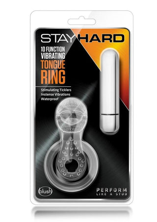 Stay Hard Vibrating Tongue Ring - Blue