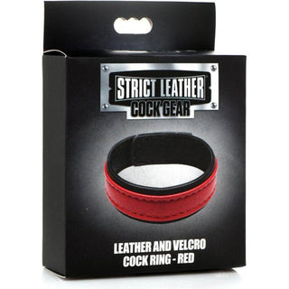 Strict Leather - Cock Gear Velcro Leather Cock Ring - Red - Circus of Books