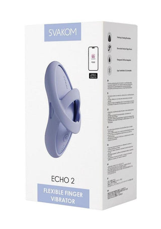 Svakom Echo 2 App Compatible Rechargeable Silicone Heated Finger Vibrator - Pink Lilac