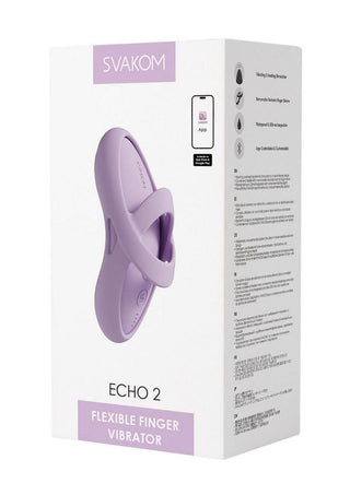 Svakom Echo 2 App Compatible Rechargeable Silicone Heated Finger Vibrator - Blue
