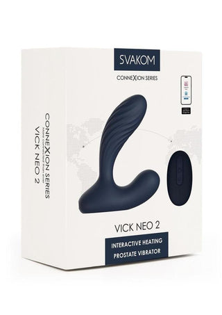 Svakom Vick Neo 2 App Compatible Rechargeable Silicone Warming Dual Stimulating Prostate Vibrator with Remote Control