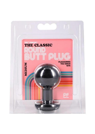 Doc Johnson Round Butt Plug - Black - Medium