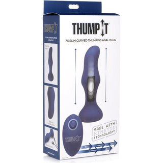 Thump It - 7X Slim Curved Thumping Silicone Anal Plug - Circus of Books