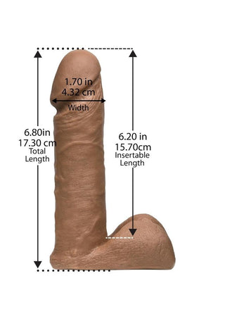 Vac U Lock UR3 Dildo 6â€ - Tan
