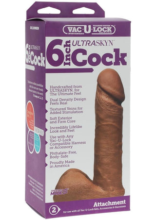 Vac U Lock UR3 Dildo 6â€ - Tan