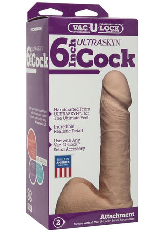 Vac U Lock UR3 Dildo 6â€ - Tan