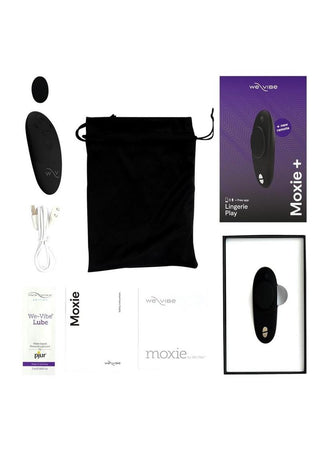 We-Vibe Moxie+ Wearable Rechargeable Silicone Panty Vibe Clitoral Stimulator with Remote - Aqua