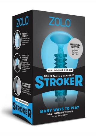 ZOLO Squeezable Mini Double Bubble Masturbator - Gray