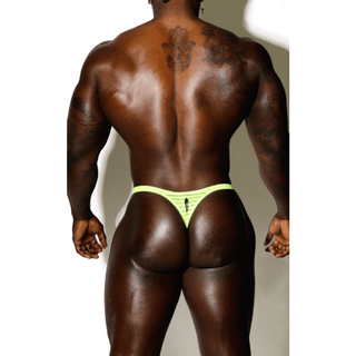 JJ Malibu - G-String Thong with Bulge Pouch - Neon Yellow - Circus of Books