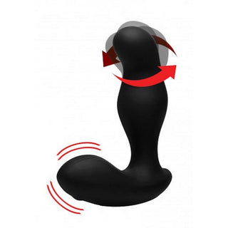 Alpha-Pro - 7X P-Gyro Silicone Prostate Stimulator with Gyrating Shaft - Black - Circus of Books