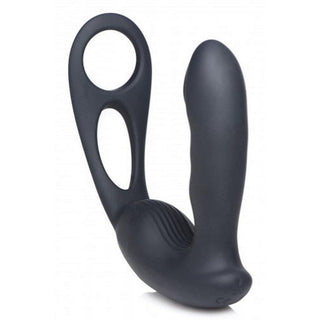 Alpha Pro - 7X P-Strap Milker Silicone Rechargeable Vibrating Prostate Plug w/ Milking Bead, Cock & Ball Ring - Circus of Books