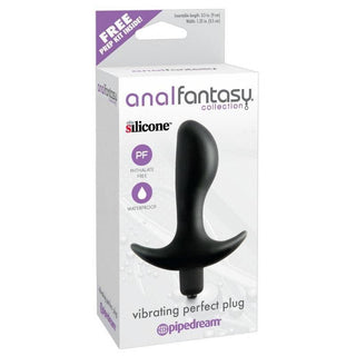 Anal Fantasy - Vibrating Perfect Silicone Plug 3.5" - Black - Circus of Books