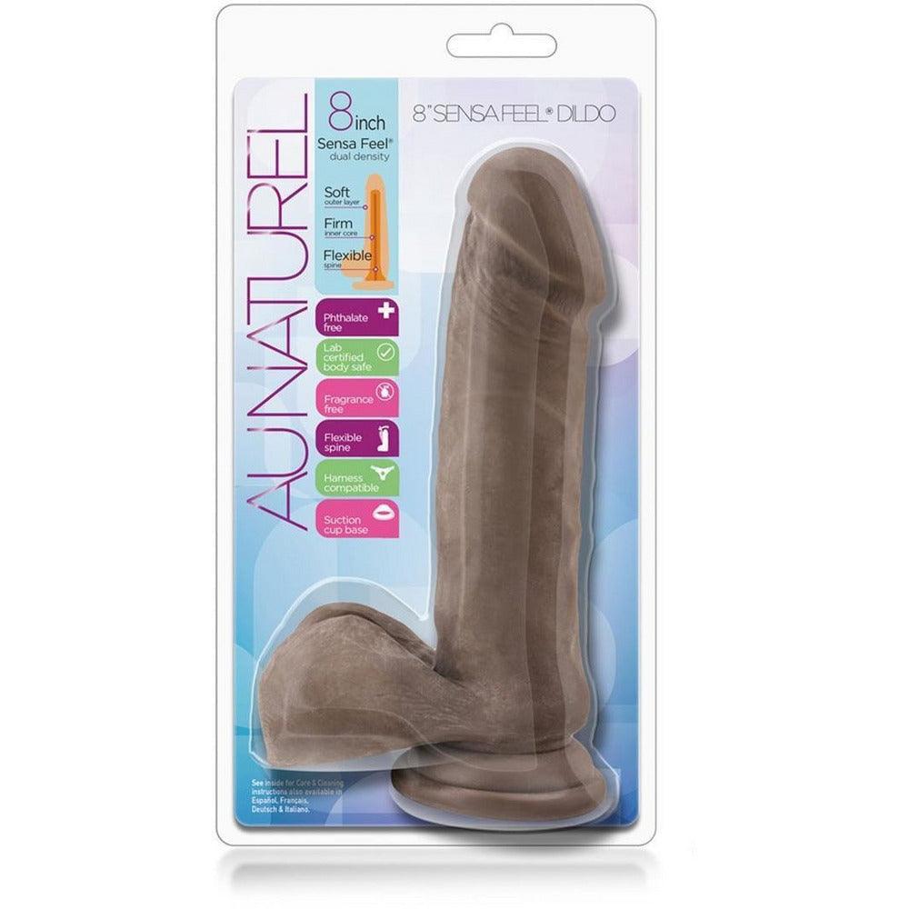 Au Naturel - Sensa Feel Dildo w/ Suction Cup 8" - Chocolate Circus of Books Au Naturel - Sensa Feel Dildo w/ Suction Cup 8" - Chocolate Circus of Books
