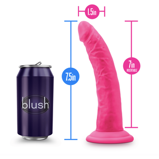 Blush Neo Elite - Silicone Dual Density Cock 7.5" - Neon Pink - Circus of Books