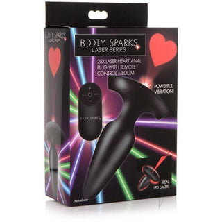 Booty Sparks Laser F... Me Rechargeable Silicone Anal Plug with Remote Control - Small - Black with Red Light - Circus of Books
