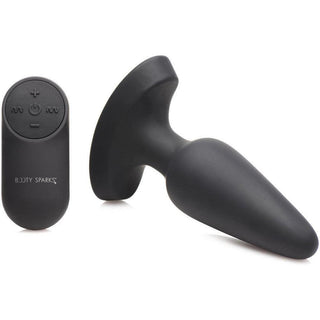 Booty Sparks - Laser Heart Rechargeable Silicone Anal Plug with Remote Control - Medium - Circus of Books