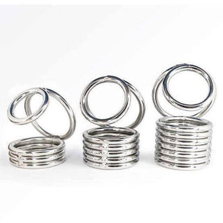 Coiled Steel 3-Way Cock Ring and Ballstretcher - Circus of Books