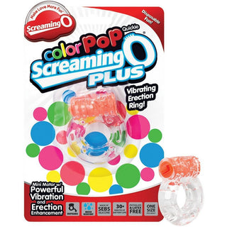 Color Pop Quickie Screaming O Plus Vibrating Ring Silicone Cock Ring - Circus of Books