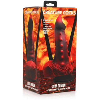 Creature Cocks Thick Nubbed Silicone Dildo - Red/Black - Circus of Books