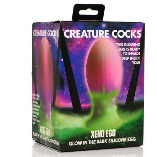 Creature Cocks - Xeno Egg Glow in the Dark Silicone Egg - Pink/Green - Circus of Books