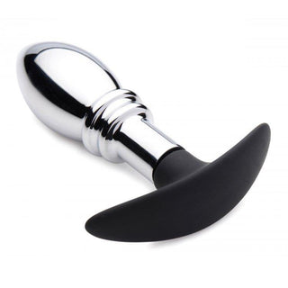 Dark Stopper Metal and Silicone Anal Plug Silver - Circus of Books