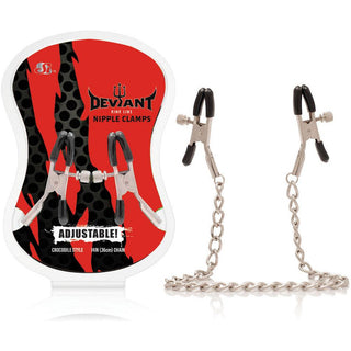DEVIANT - ADJUSTABLE NIPPLE CLAMPS ON A 12" CHAIN - Circus of Books
