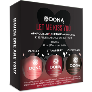 Dona - Let Me Kiss You Kissable Massage Oil Gift Set - 3pk 1oz Bottles - Circus of Books