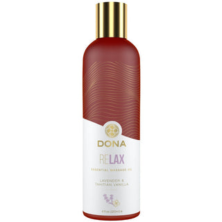 DONA - Relax - Lavender & Tahitian Vanilla - Essential Massage Oil 4oz - Circus of Books