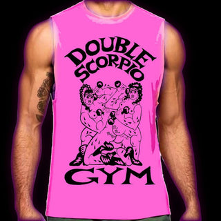 Double Scorpio - Gym Muscle Tee - Pink - S - Circus of Books