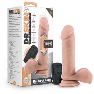 Dr. Skin - Silicone Dr. Beckham Rechargeable Thumping Dildo with Remote Control 7" - Vanilla - Circus of Books