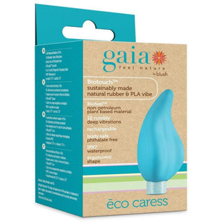 Gaia - Eco Caress Rechargeable Plant Based Vibrator - Aqua - Circus of Books