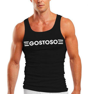 Gostoso - Logotipo Stripes Print Ribbed Tank Top in Black & White - Circus of Books