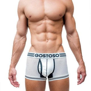 Gostoso Underwear - Mesh Boxer Brief White Underwear - Circus of Books