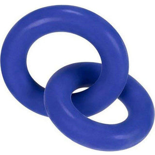 Hunkyjunk Duo Silicone Blend Double Cockring - Cobalt - Circus of Books
