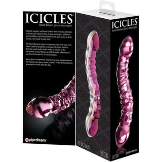 Icicles No 55 Double Textured Dildo 7.75" - Pink - Circus of Books