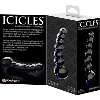 Icicles No 66 Beaded Anal Probe 4.75" - Black - Circus of Books