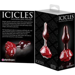 Icicles No 76 Glass Plug Rose 2.4" - Red - Circus of Books