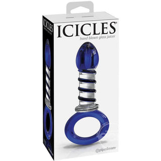 Icicles No 81 Textured Glass Juicer Anal Probe - Clear/Blue - Circus of Books