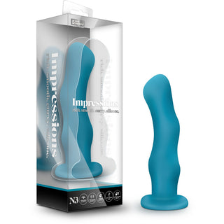 Impressions - N3 Vibrating Silicone Dildo 6.5" - Teal - Circus of Books