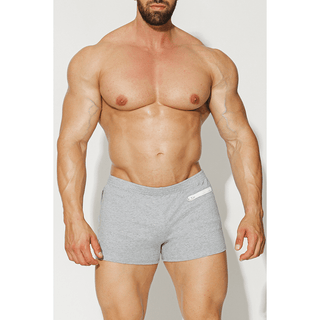 JJ Malibu - Crush On You Cotton Shorts With Towel Holder Loop - Grey - Circus of Books